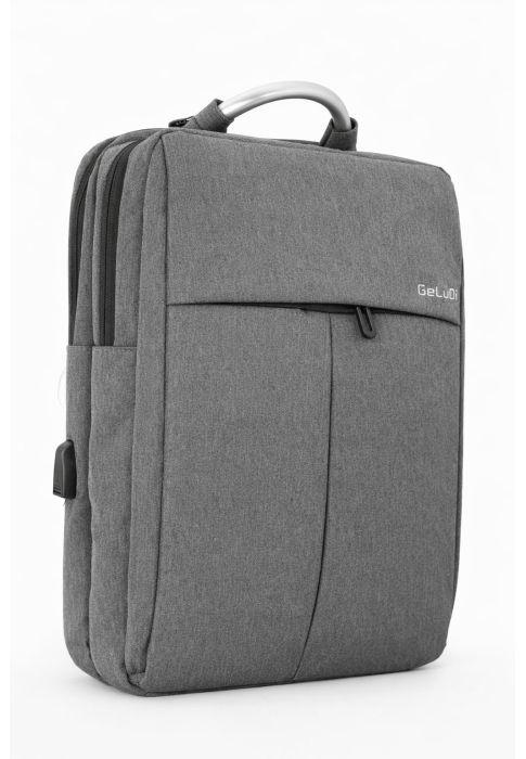 Рюкзак для ручної поклажі 40×30×15 з USB, під ноутбук 15.6", сірий