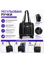 Дорожня сумка на колесах трансформер чорна 44×22×40(58) см