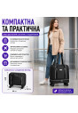 Дорожня сумка на колесах трансформер чорна 44×22×40(58) см