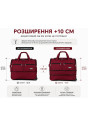 Велика дорожня сумка на 3 колесах 100 л бордова з розширенням 67×42×36 см Велика дорожня сумка на 3 колесах 100 л бордова з розширенням 67×42×36 см