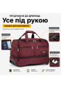 Велика дорожня сумка на 3 колесах 100 л бордова з розширенням 67×42×36 см Велика дорожня сумка на 3 колесах 100 л бордова з розширенням 67×42×36 см