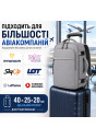 Рюкзак 40×25×20 для ручної поклажі літака, сірий