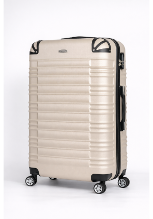 Велика дорожня валіза L ABS 70×48×25 см на 4 колесах з кодовим замком, колір Ivory
