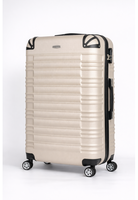 Велика дорожня валіза L ABS 70×48×25 см на 4 колесах, Ivory